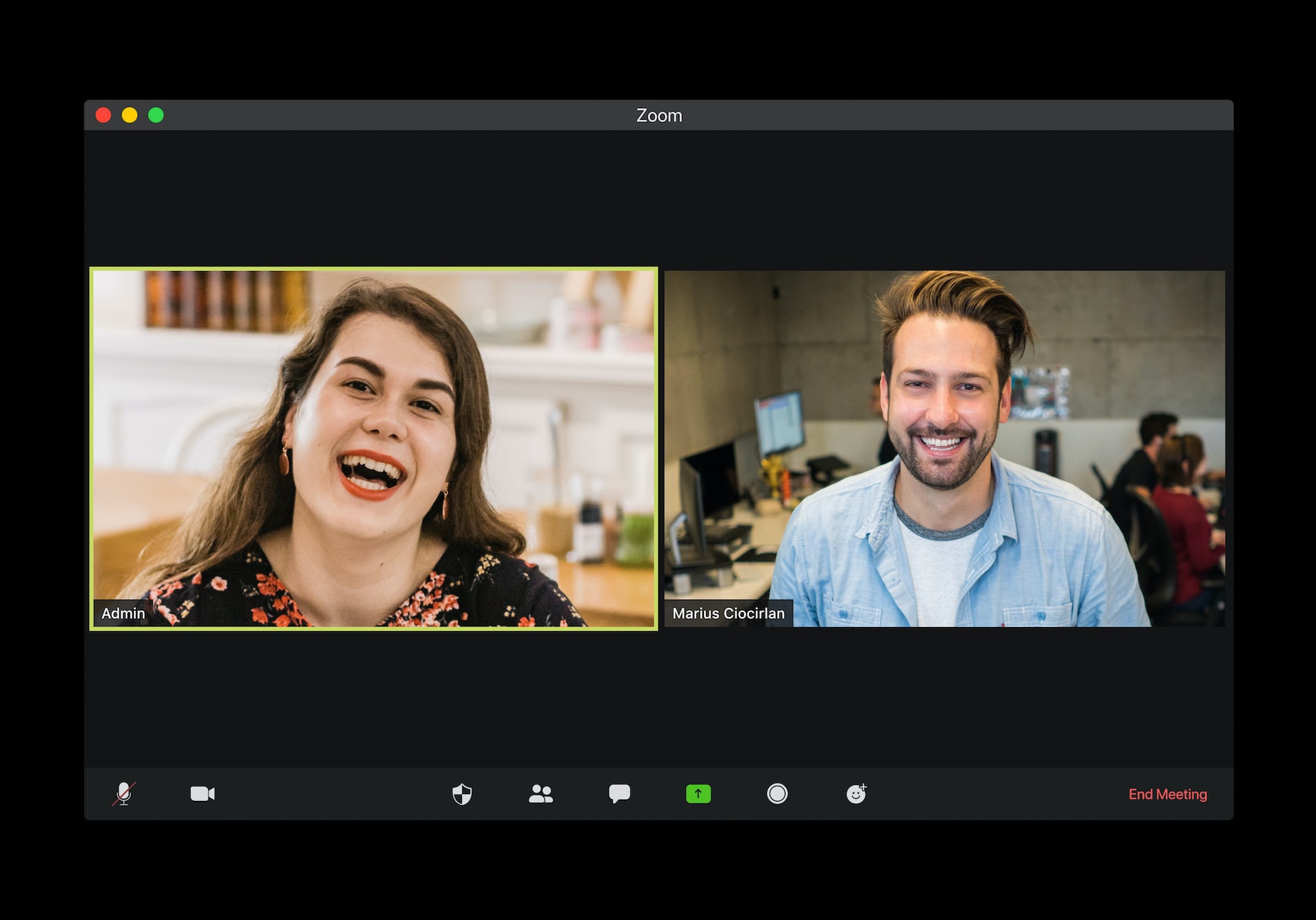 Free video conferencing by two peoples