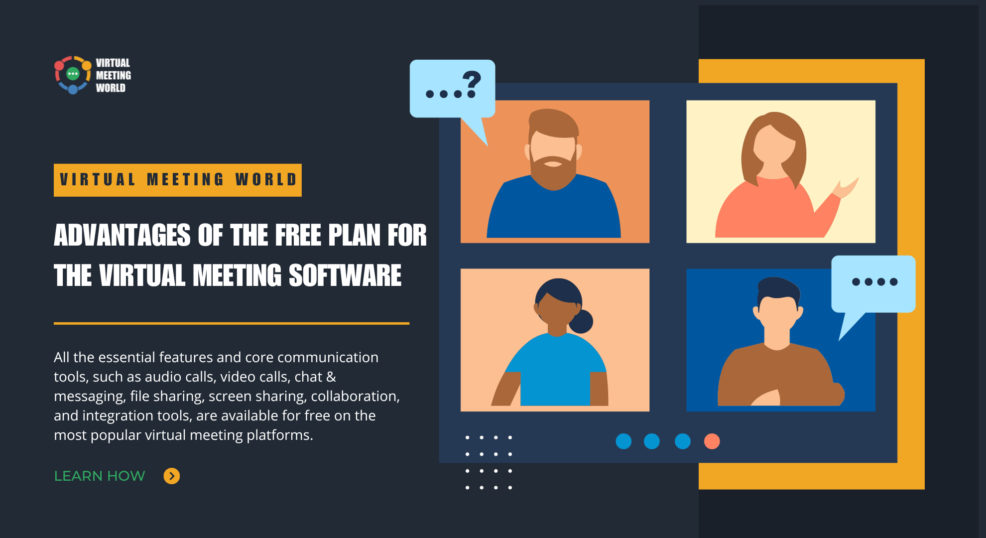 Advantages of the Free Plan for the Virtual Meeting Software Infographic design