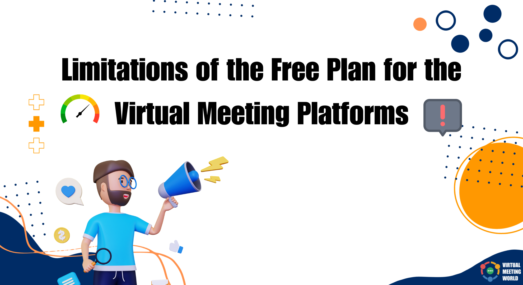 Limitations of the Free Plan for the Virtual Meeting Software infographic art