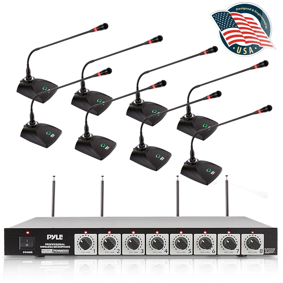 Pyle 8 Channel Wireless Conference Microphone System