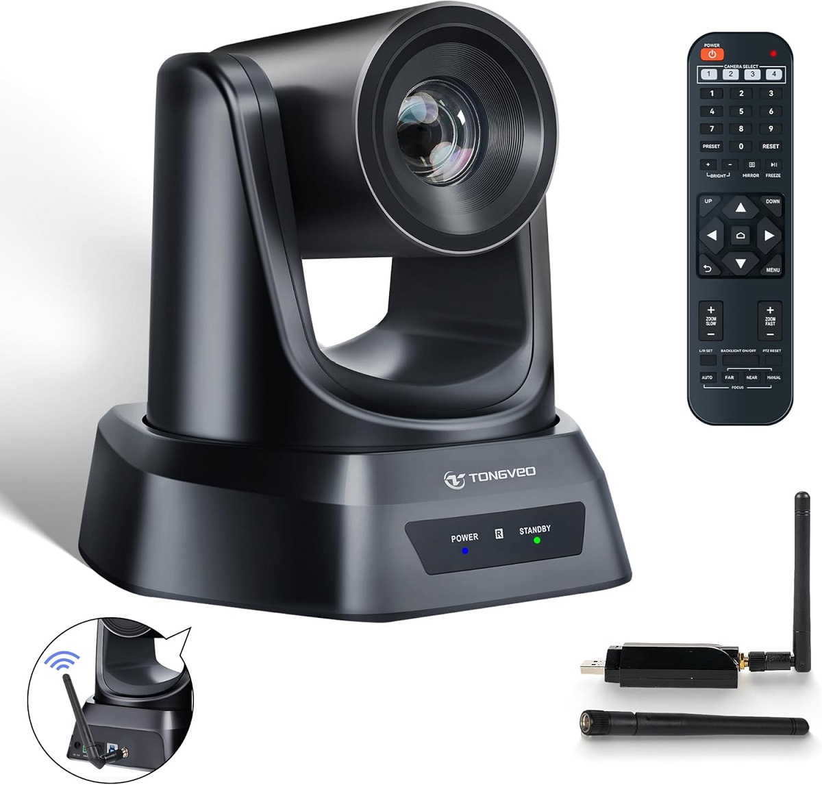 TONGVEO 5.8GHz Wireless Conference Room Webcam